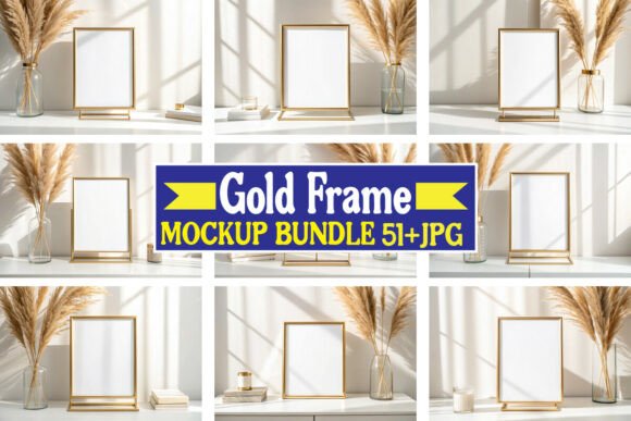 Download Gold Frame Mockup Bundle 08 - Mockup Collection