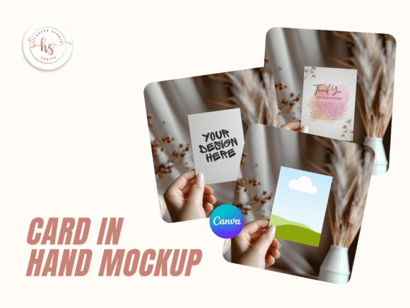 Download Greeting Card in Hand Canva Mockup - Mockup Collection