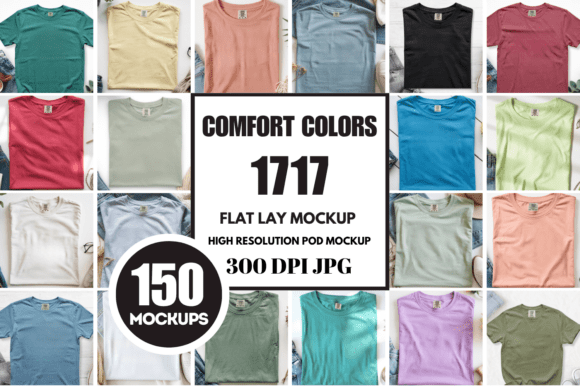 Download Comfort Colors 1717 Flat Lay Mockups - Mockup Collection