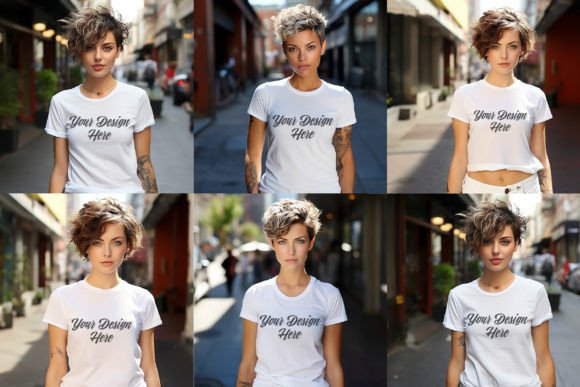 Download Beautiful Woman White T Shirt PSD Mockup - Psd mockup Collection