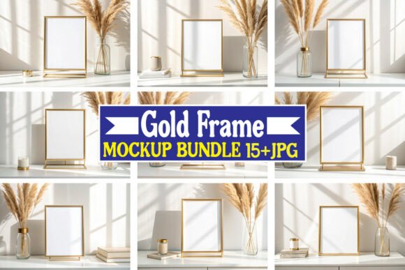 Download Gold Frame Mockup Bundle 06 - Mockup Collection
