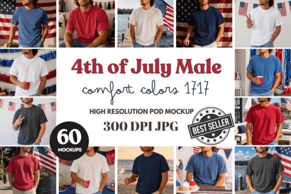 Download Comfort Colors 1717 4th of July Mockups - Mockup Collection