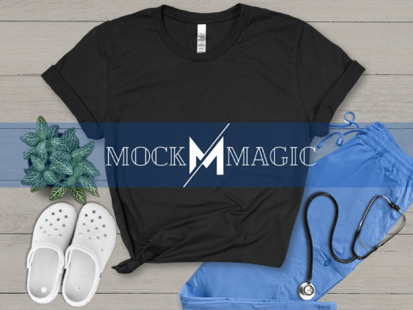 Download Black Bella Canvas 3001 Nurse Mockup PNG - Mockup Collection