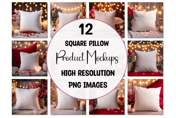 Download Valentine Square Pillow Product Mockups - Mockup Collection