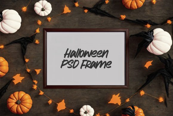 Download Dark Wood Halloween Frame PSD Mockup - Frame psd mockup Collection