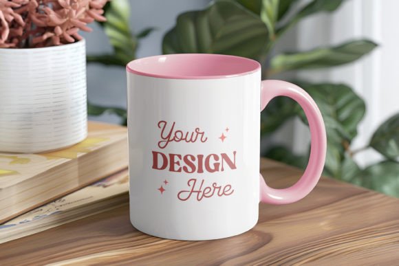 Download Coffee Mug Mockup, Pink Inner &amp; Handle - Mockup Collection