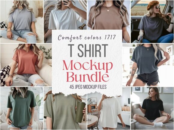 Download Comfort Colors C1717 Tshirt Mockup Bunde - Mockup Collection