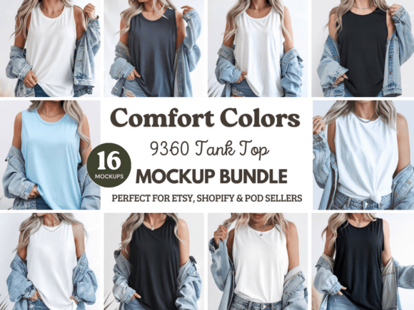 Download Comfort Colors C9360 Tank Top Mockups - Mockup Collection